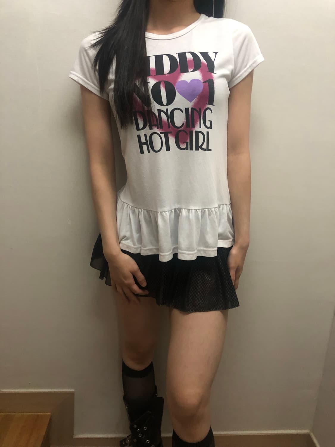 빈티지 화이트 키치 프릴 티셔츠 상품이미지1