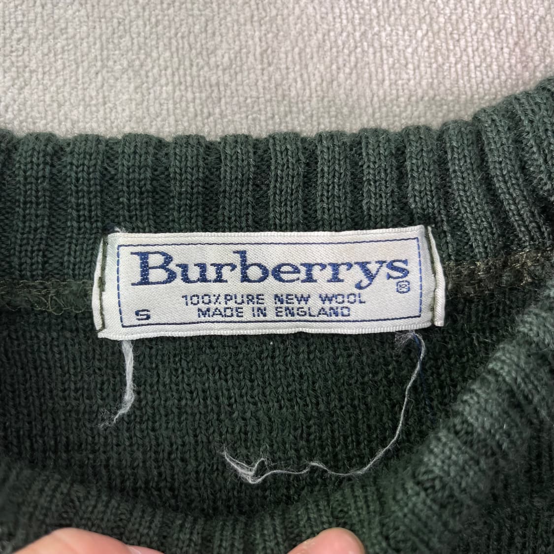 95 90s 버버리 코만도 엘보우 패치 카키 니트  상품이미지3