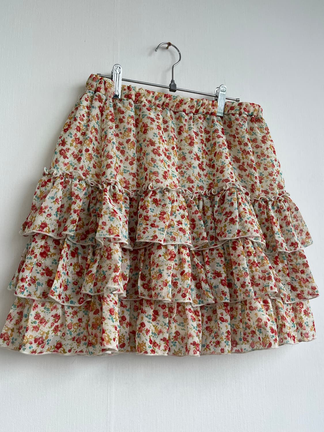 Vintage Ruffled Floral Mini Skirt 상품이미지2