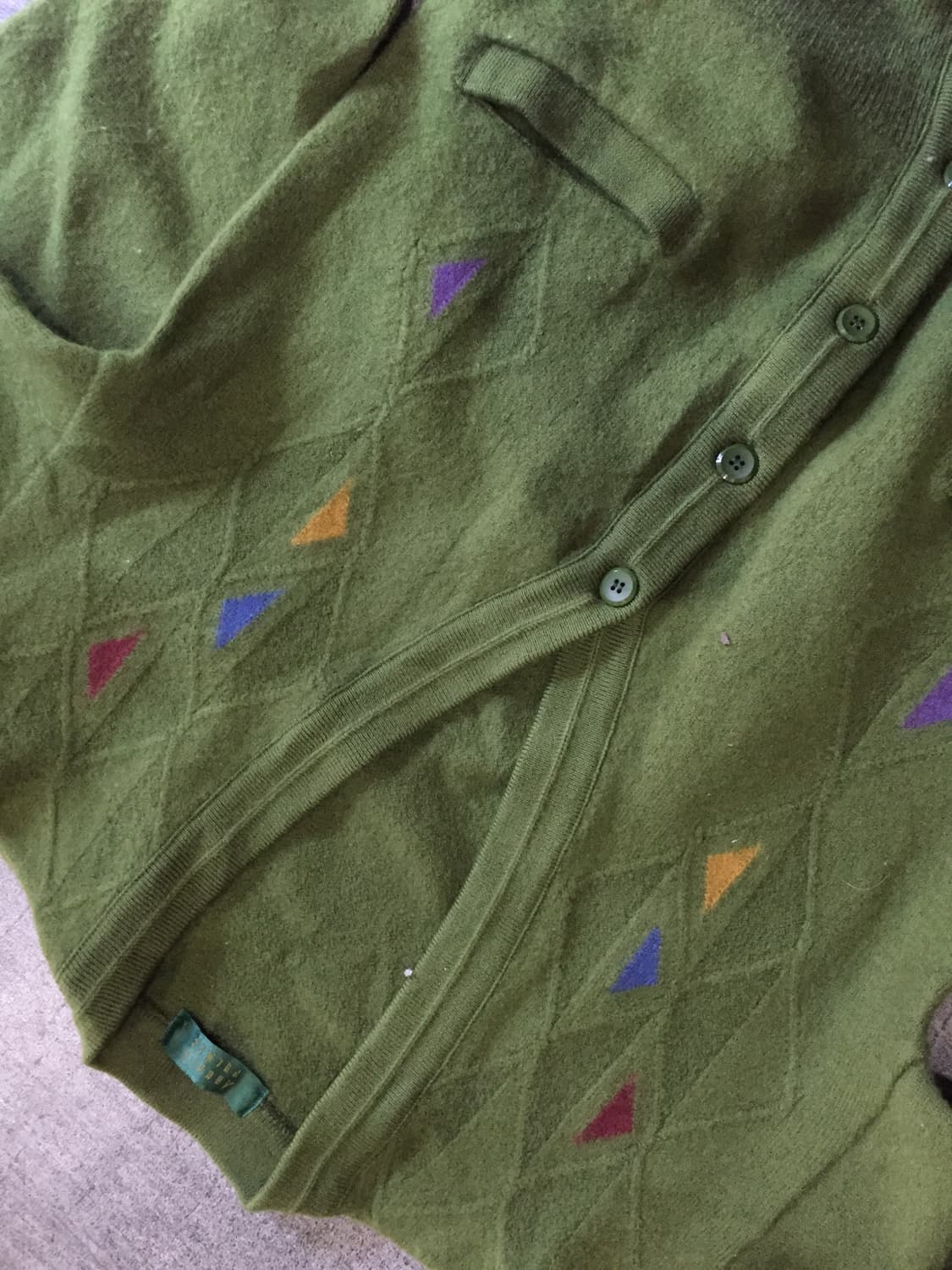 일본빈티지 Arnolo 올드스쿨아메카지 아가일패턴 혁오풍 니트가디건 상품이미지2