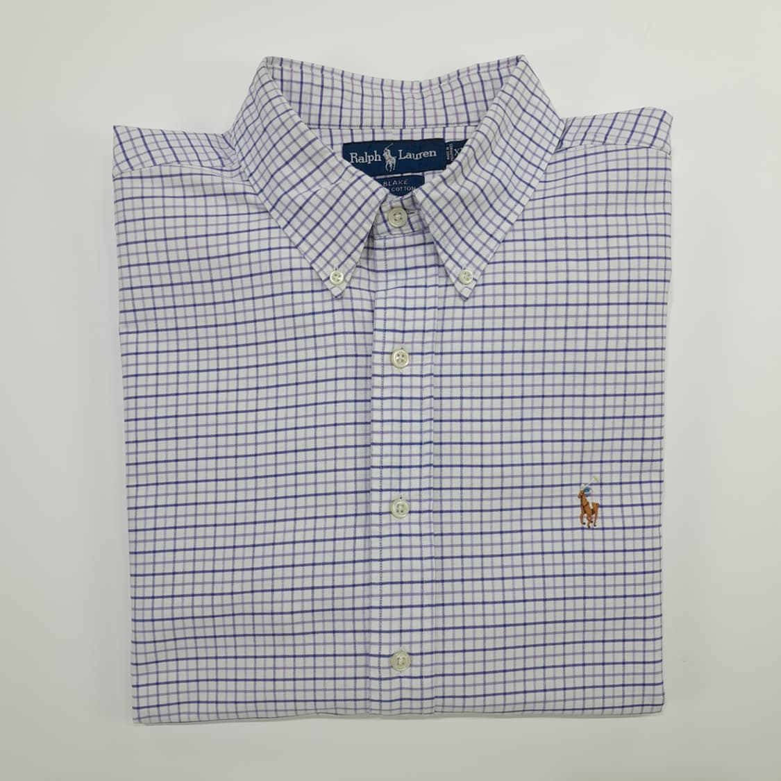 CN669 2XL 폴로 랄프로렌 퍼플 마이크로체크 긴팔 셔츠 남방 상품이미지7