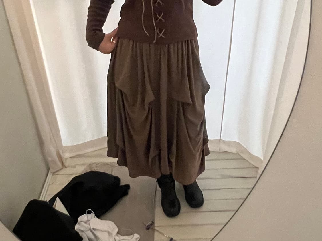 vintage drape long skirt 상품이미지1