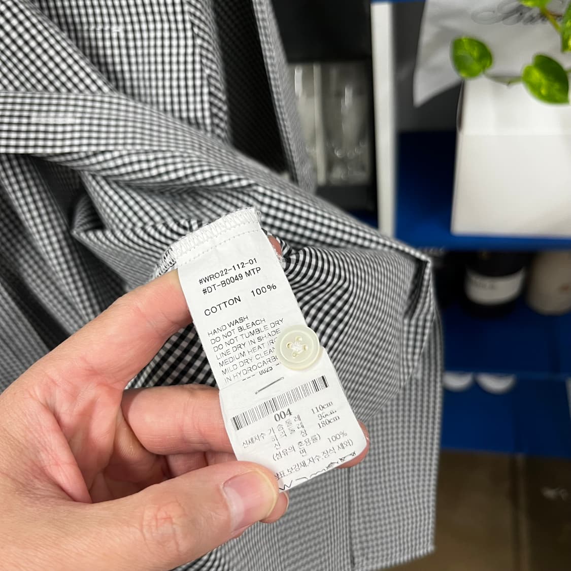 단톤 깅엄체크 반팔 셔츠 44 상품이미지4