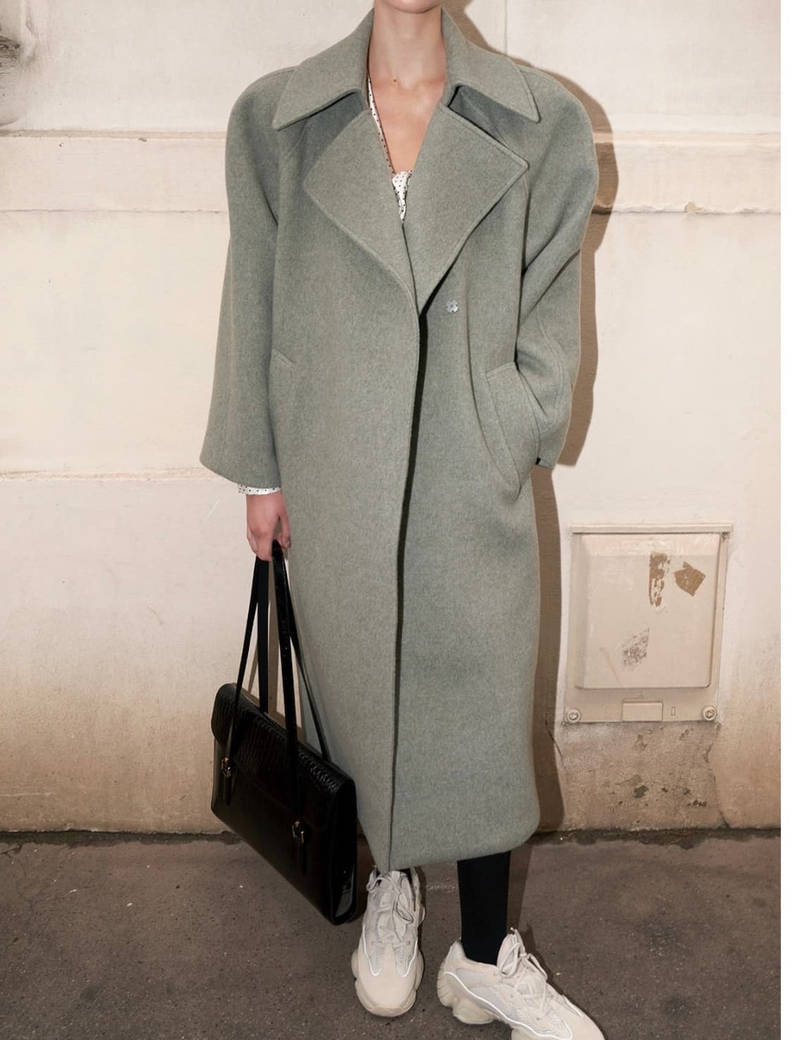 새상품)드래곤블루스 울 래글런 벨티드 롱 코트 M 상품이미지8