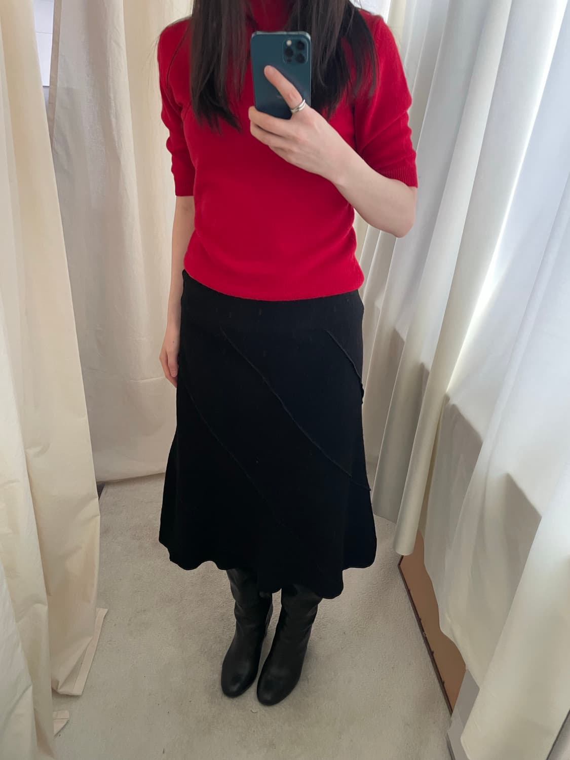 vintage boucle wool line long skirt 상품이미지1