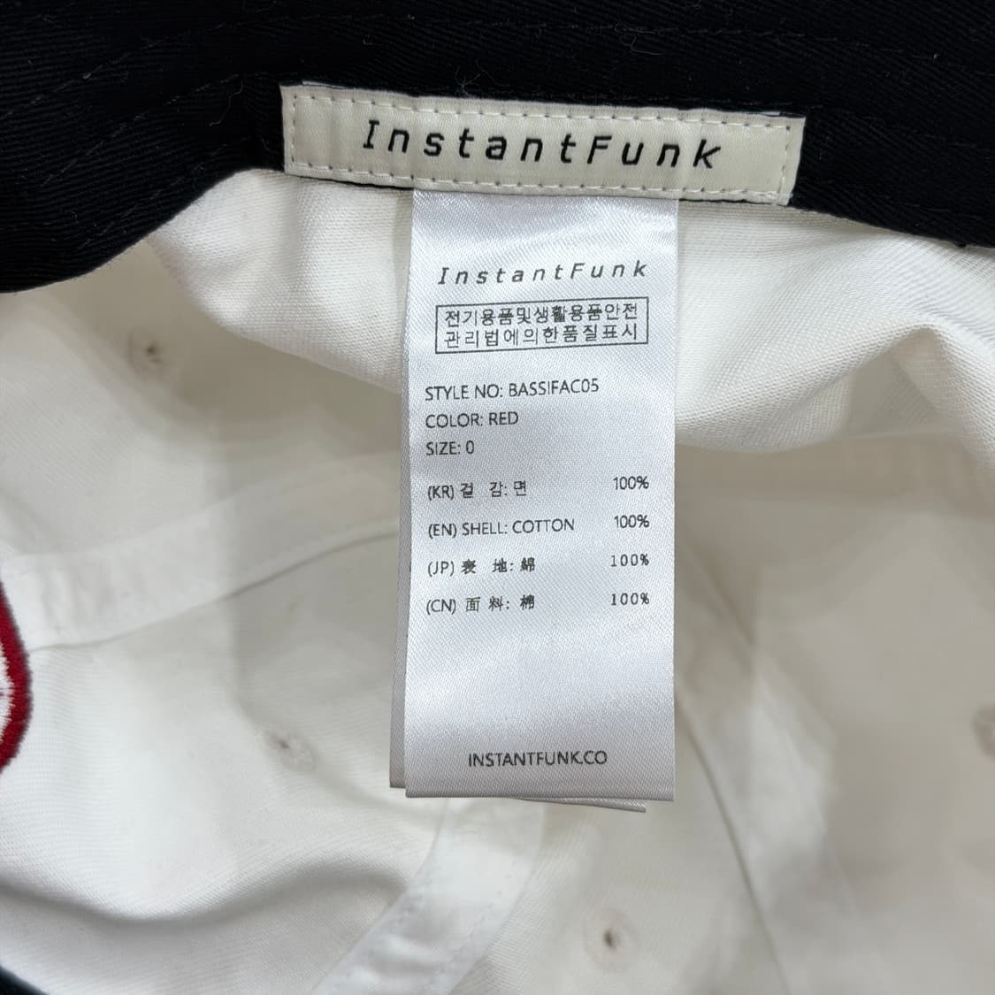 인스턴트펑크 자수로고 볼캡 모자 화이트 레드 상품이미지4