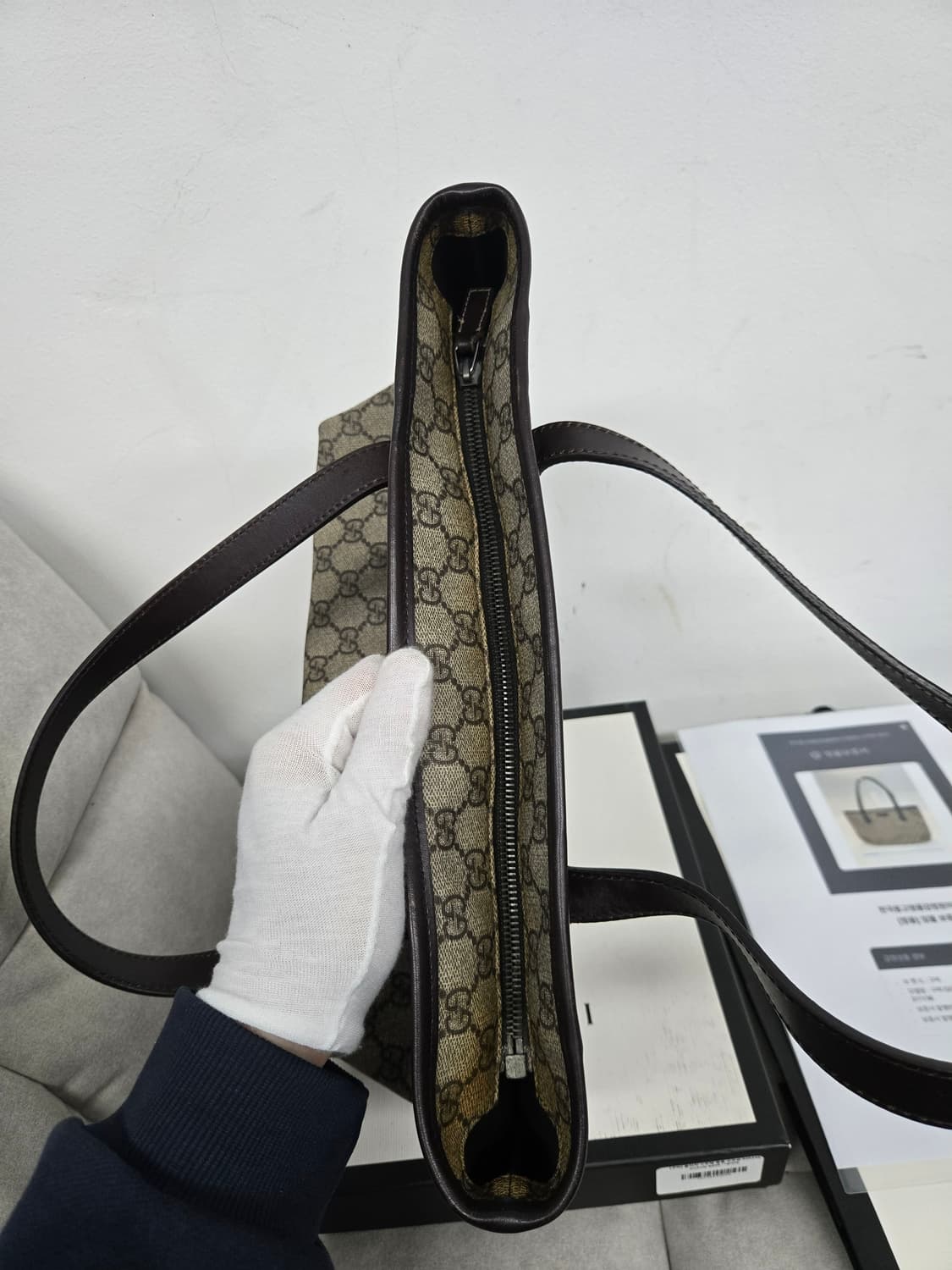 [보증서 정품] 구찌 시그니처 토트백 상품이미지6