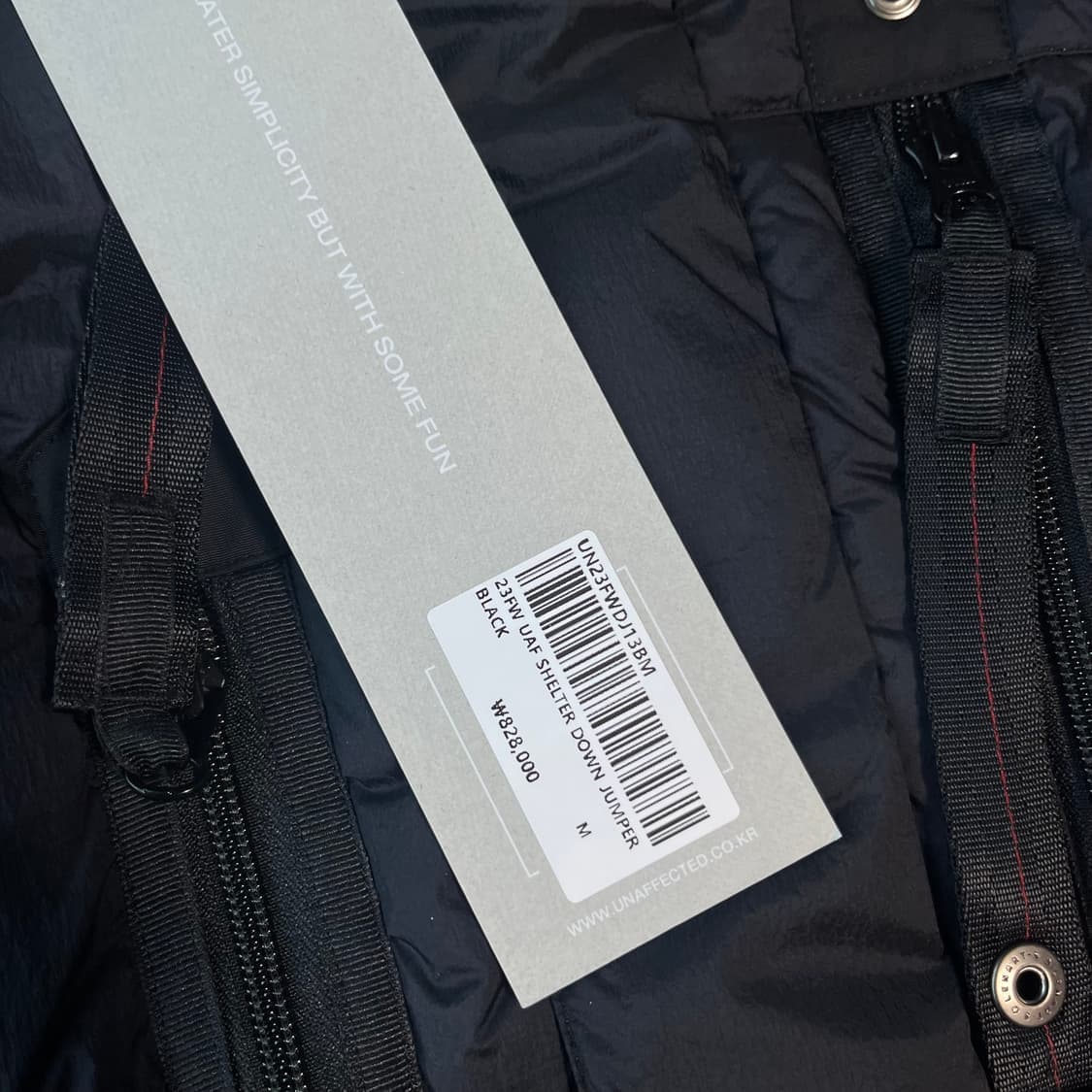 새상품(M) 언어펙티드 쉘터 다운 점퍼 패딩 블랙 상품이미지2