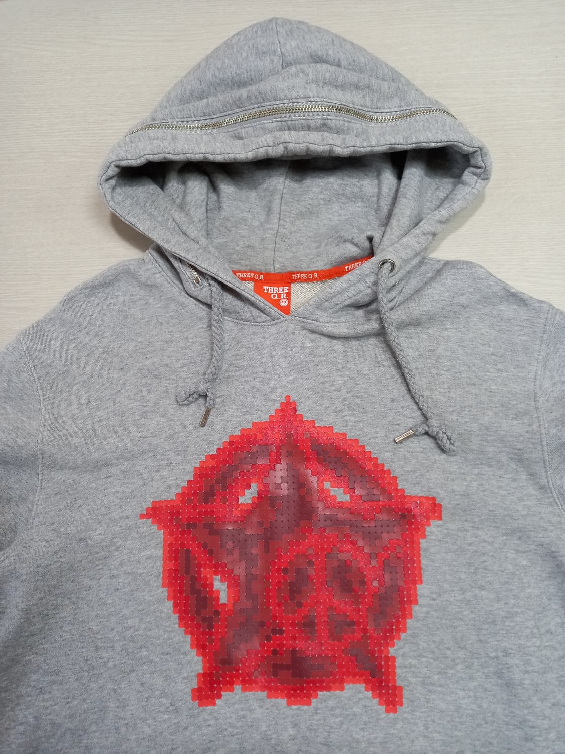 L100 Three Q.R 후드티 그레이 L-687 상품이미지4