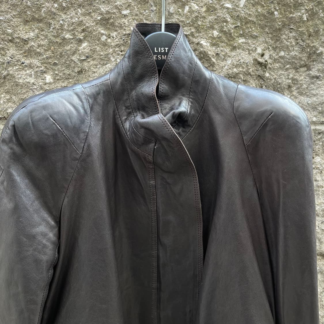 [36] vanessabruno 다크 브라운 여성 레더 자켓 상품이미지3