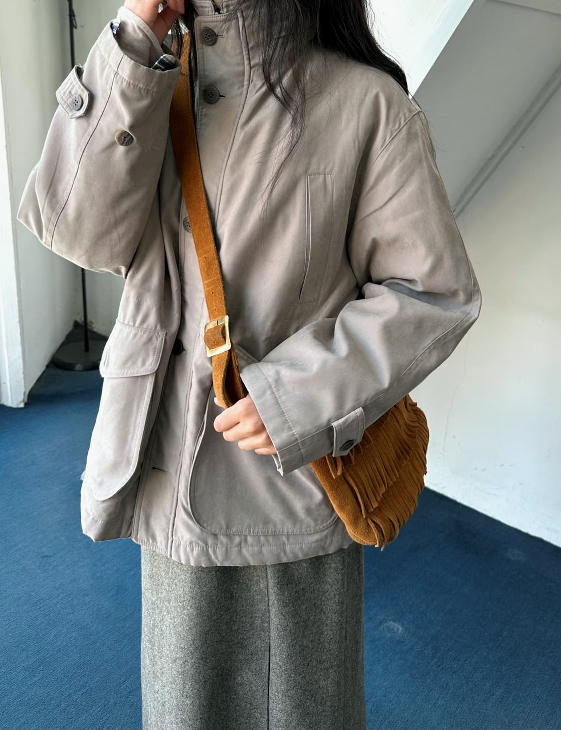 Stand collar padded mil mid coat 상품이미지1