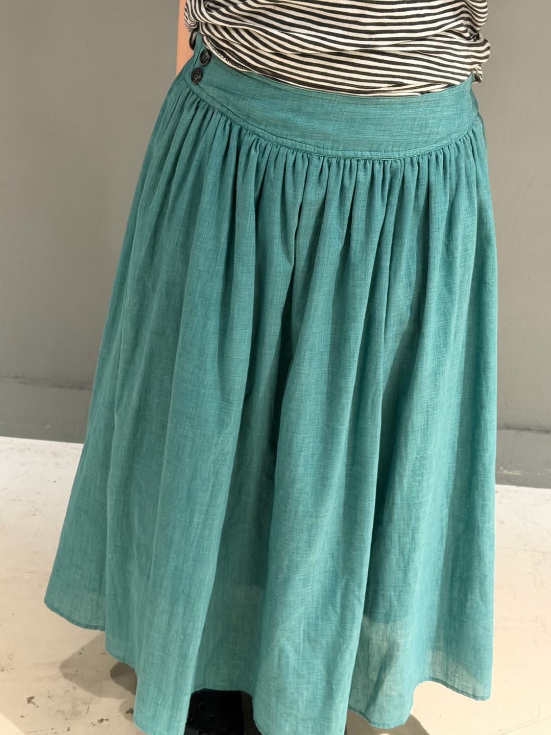 side button point mint long skirt 상품이미지2