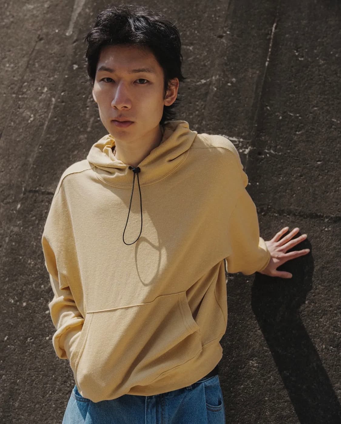 와플 후디 멜란지옐로우 상품이미지4