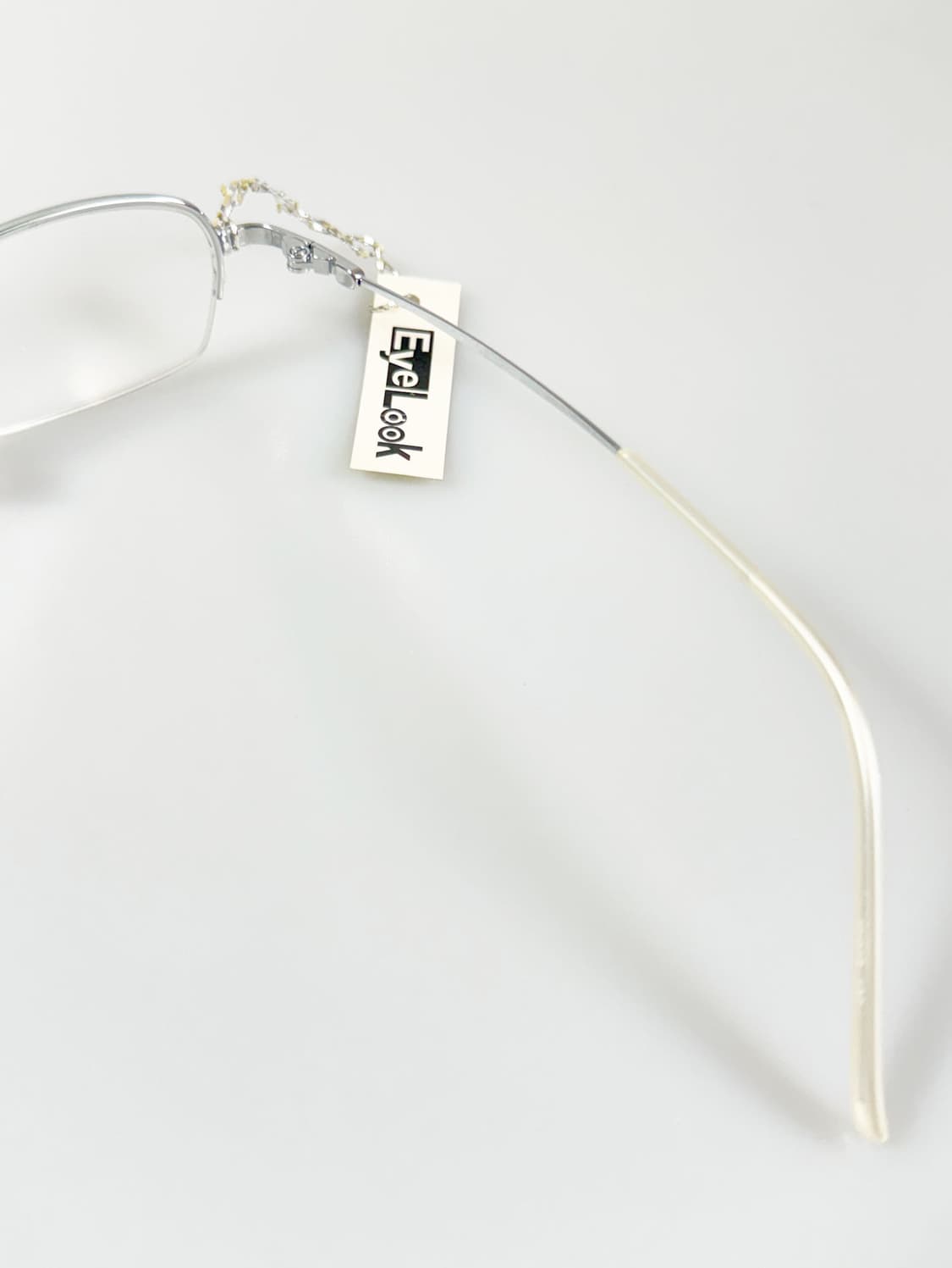 EYE LOOK 실버 메탈 반무테 스퀘어 빈티지 안경 상품이미지6