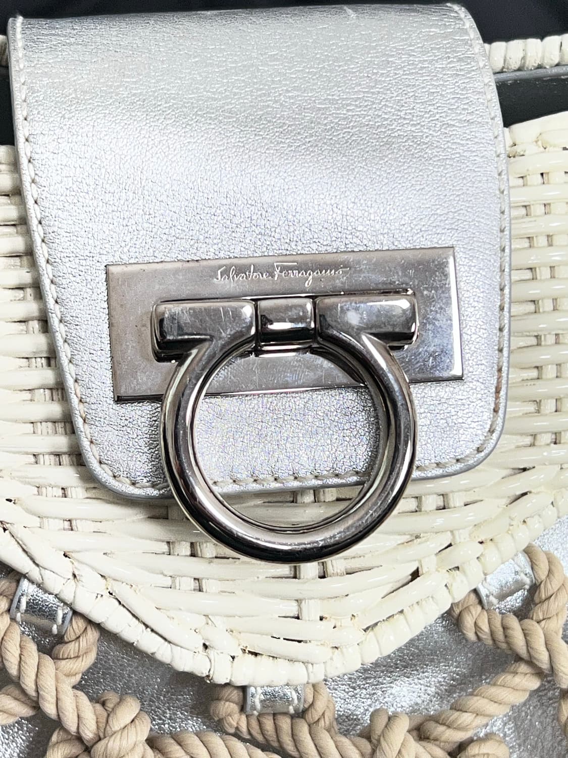 살바토레 페라가모 위커 & 마크라메 간치니 토트백 상품이미지4