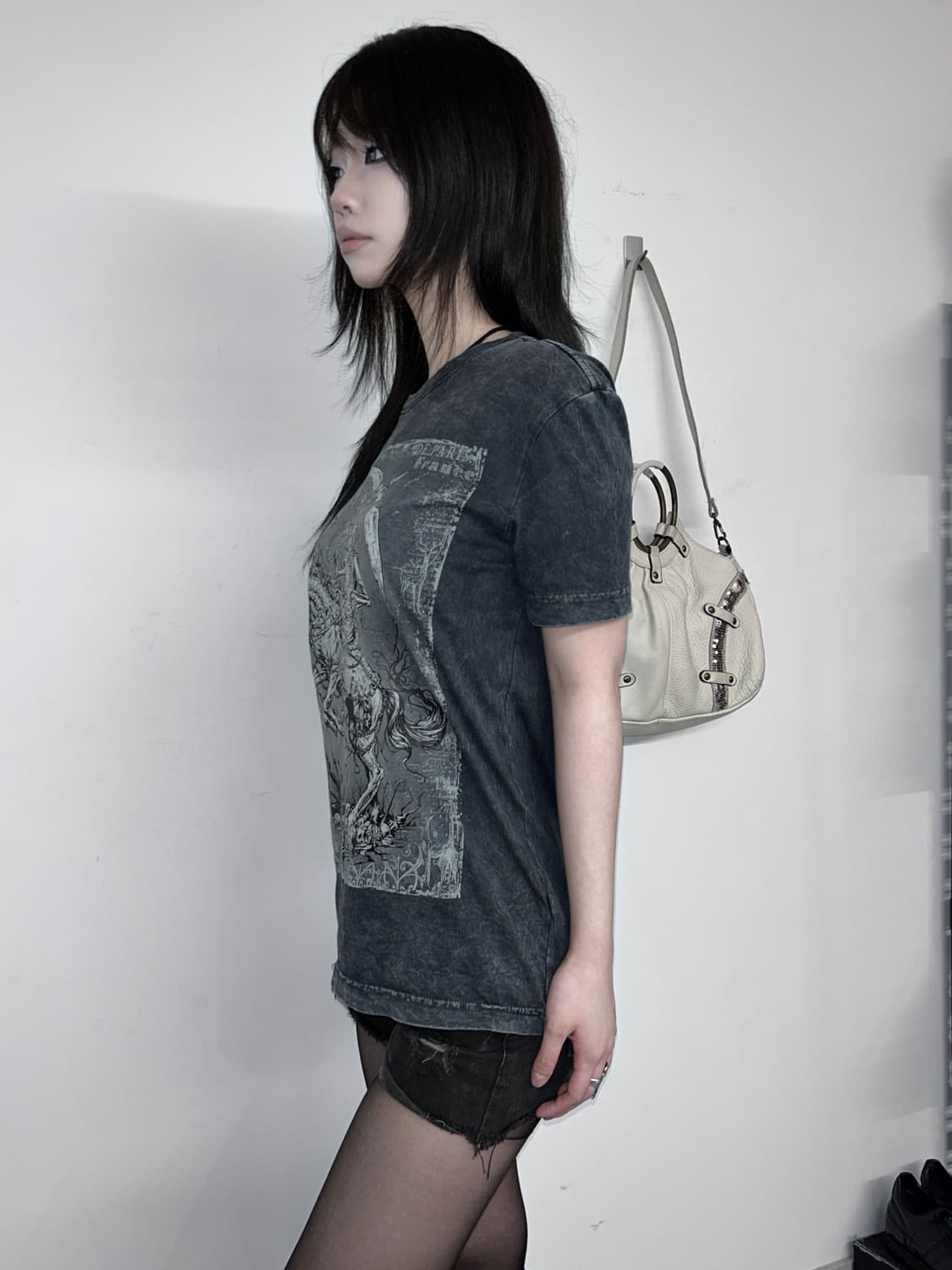 버커루 워싱 스컬 라이더 티셔츠 상품이미지2