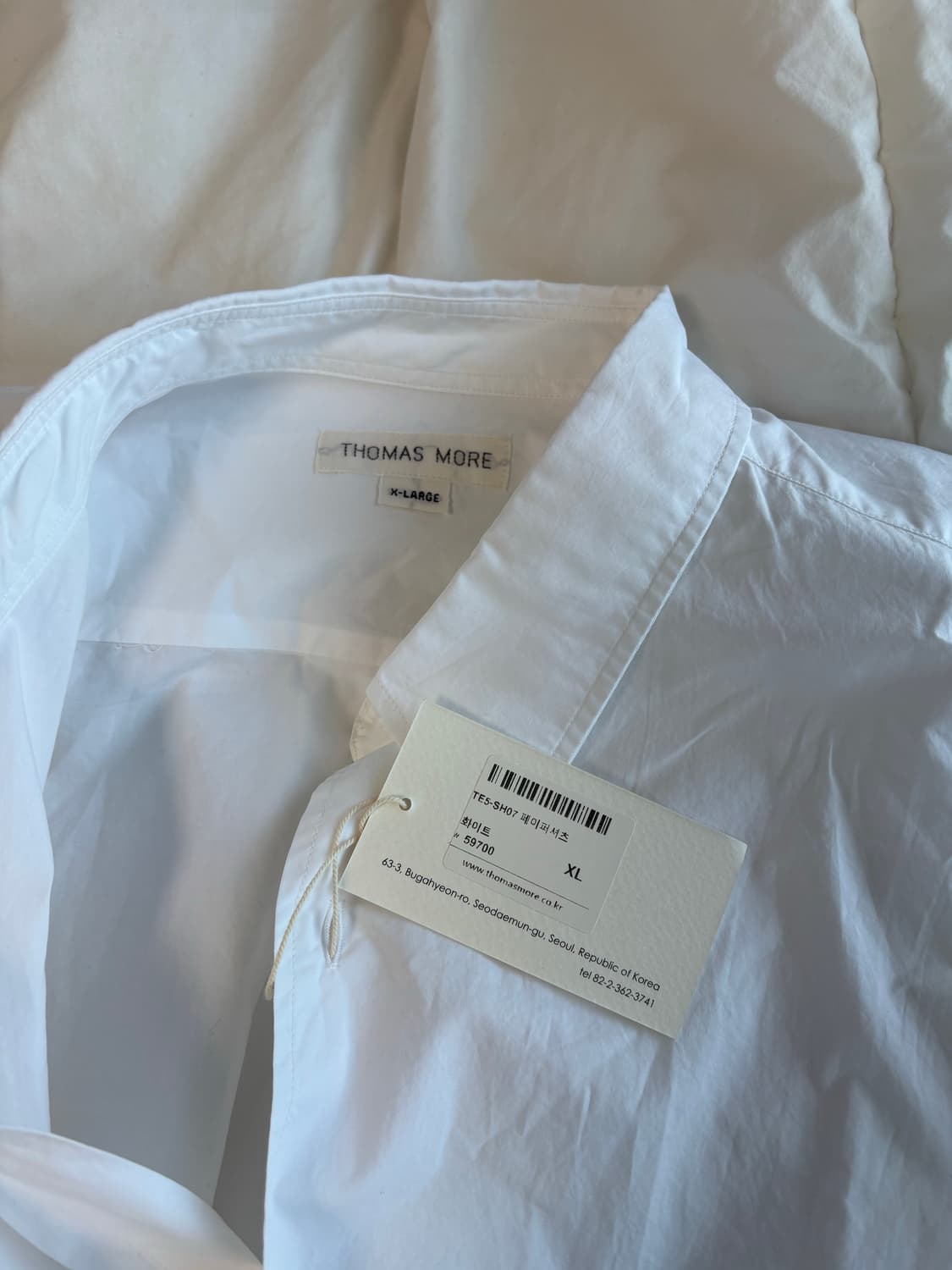 토마스모어 화이트셔츠 남방 셔츠 화이트남방  페이퍼셔츠 상품이미지2