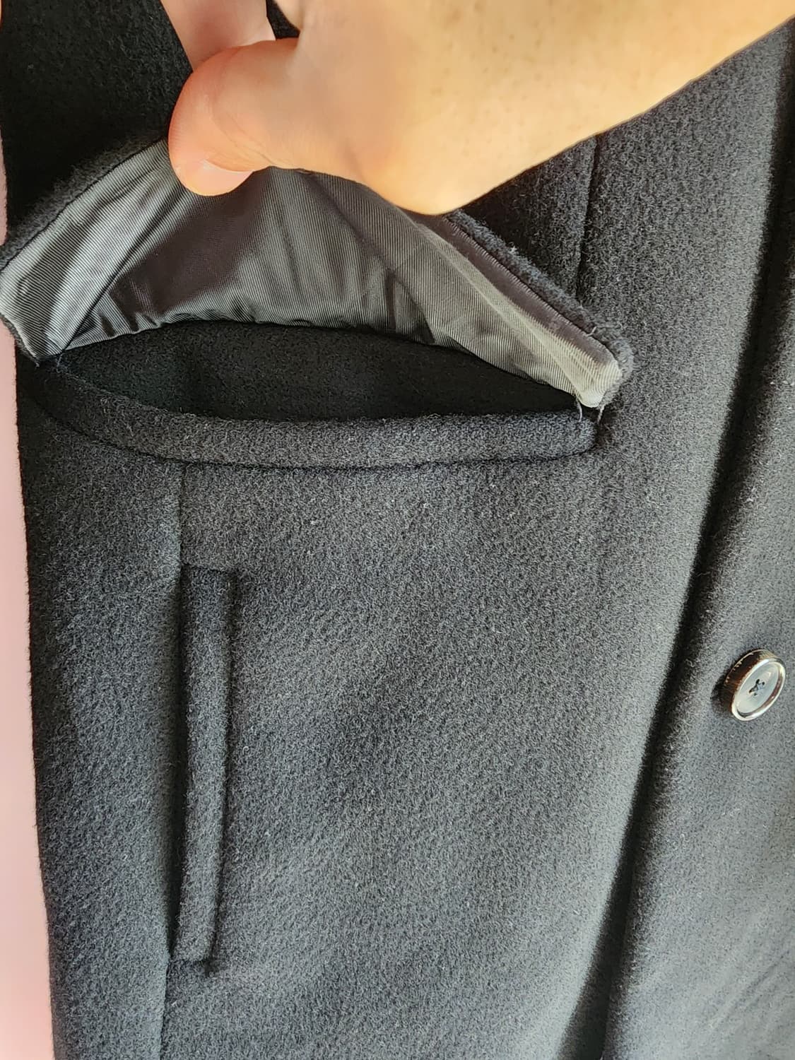 SYSTEM 시스템 옴므 울100% 코트 팜. 100사이즈 블랙 상품이미지6