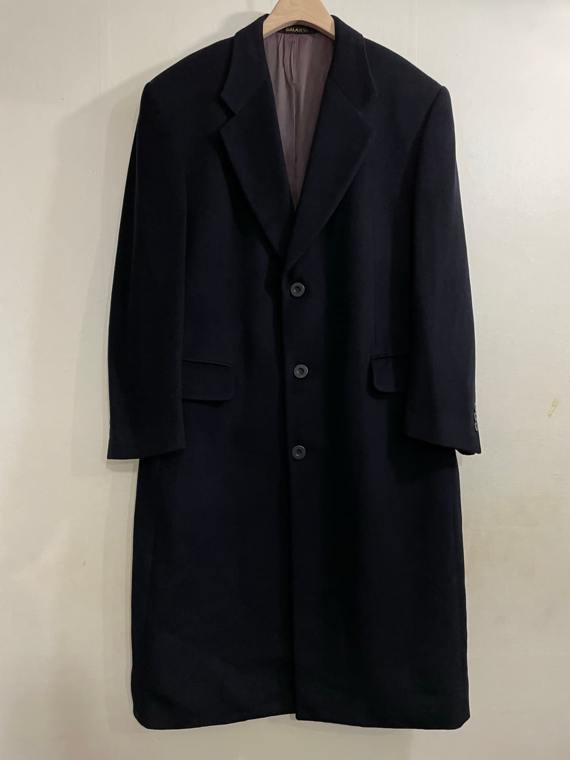 갤럭시 vip 캐시미어 수퍼파인울 골든텍스 롱코트 블랙 상품이미지2