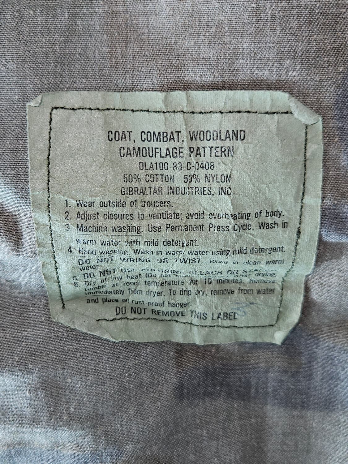 80s 우드랜드 미군 고어텍스 US ARMY 오리지널 BDU 자켓 M 상품이미지4