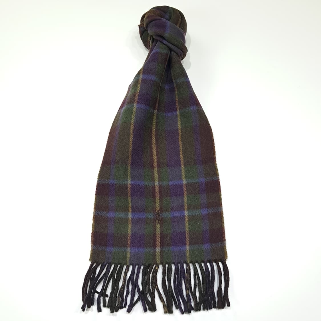 MX502 폴로 90s 이태리판 램스울 양면 타탄체크 머플러 목도리 상품이미지1