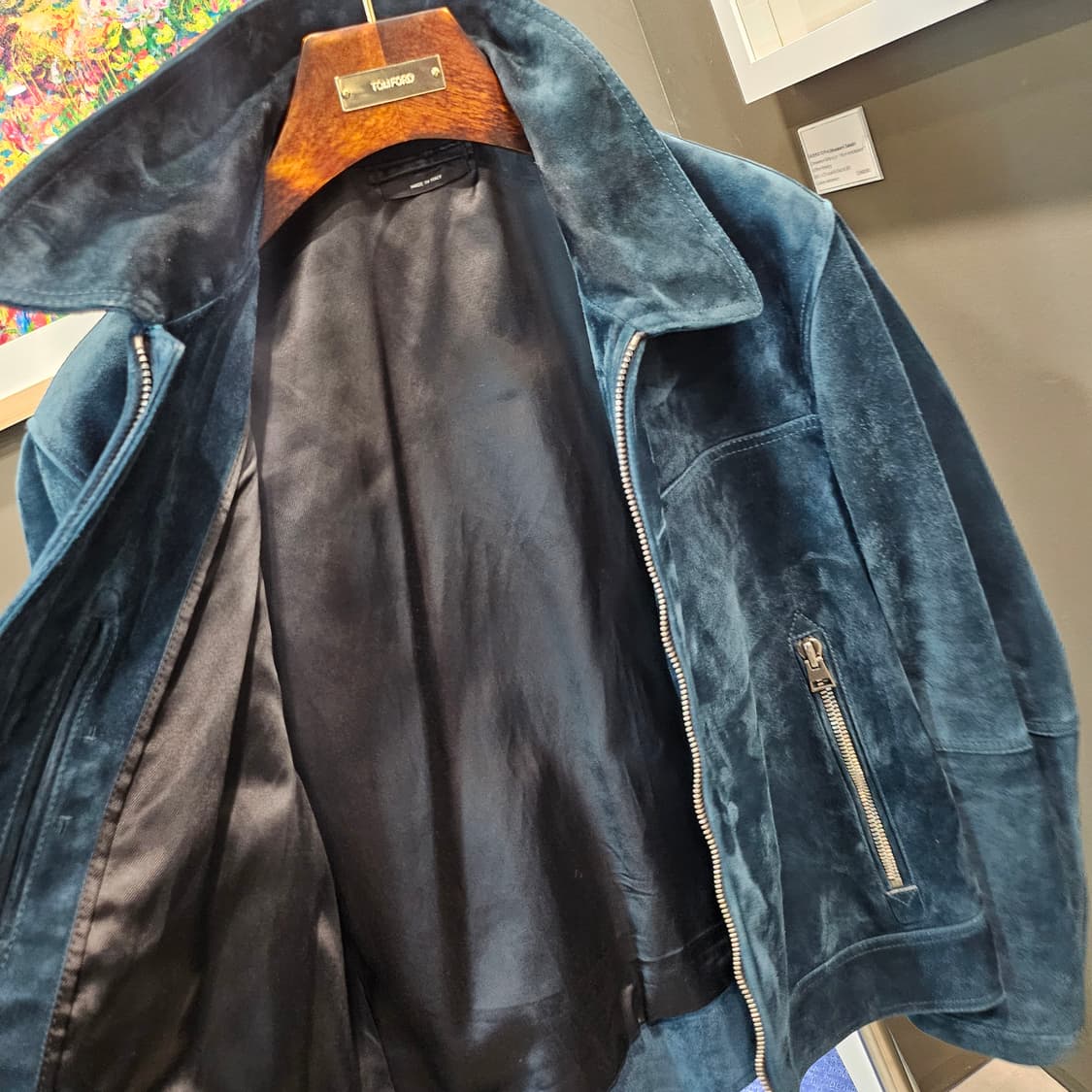 톰포드 레더 트리밍 스웨이드 트러커 자켓 상품이미지6