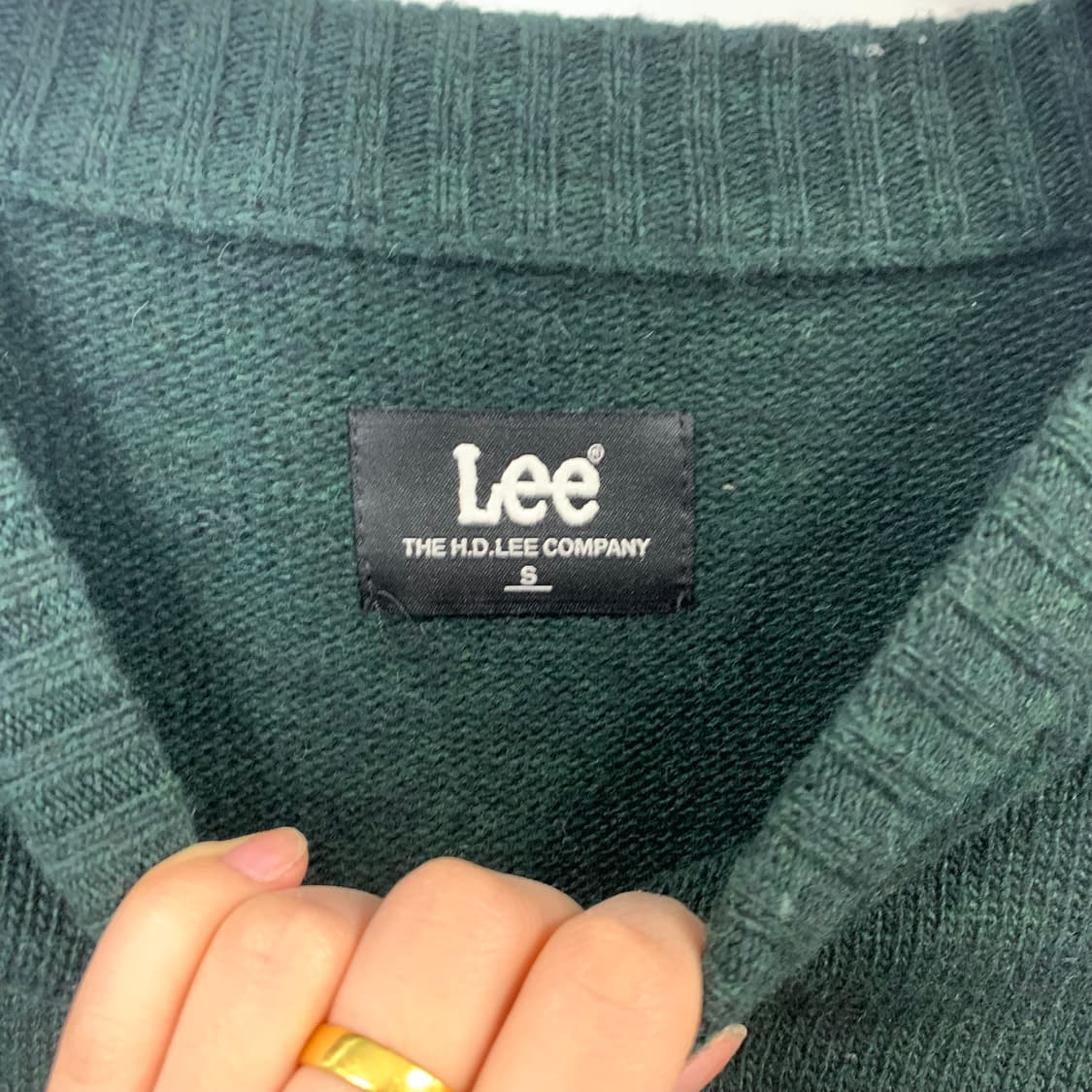 Lee 리 빅로고 그린 니트 상품이미지6