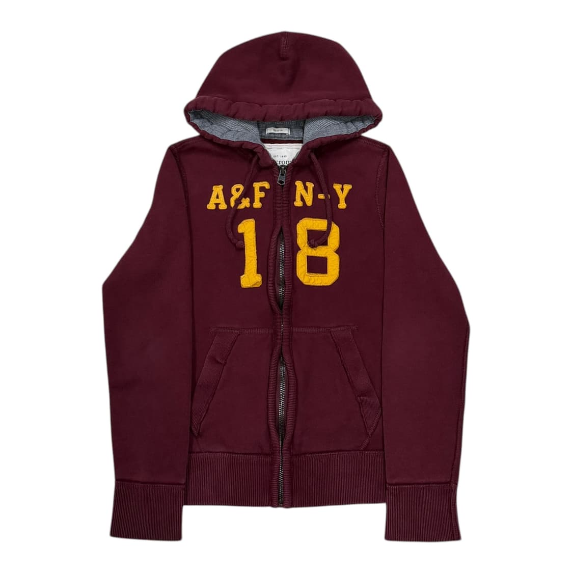 아베크롬비 빈티지 버건디 레드 마룬 18 Y2K 기모 후드집업 자켓 S 상품이미지1