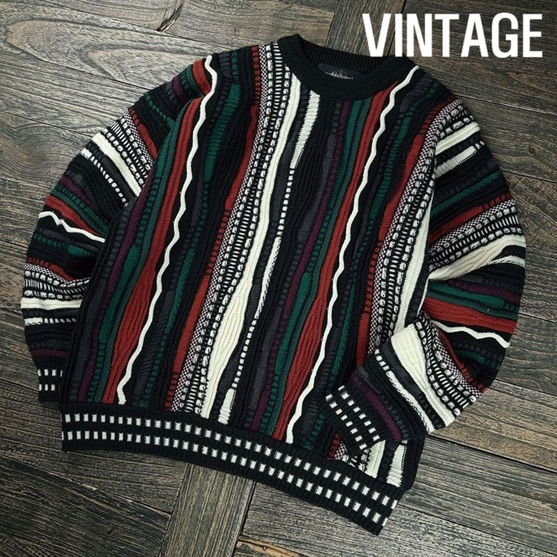 [빈티지] 에스닉 패턴 3D 케이블 루즈핏 니트 M19875 상품이미지1