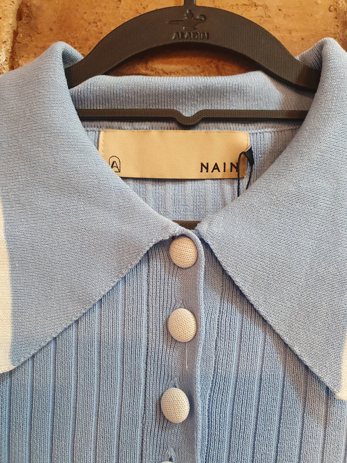 (새상품)NAIN의 하늘색 골지 카라 니트 상품이미지3
