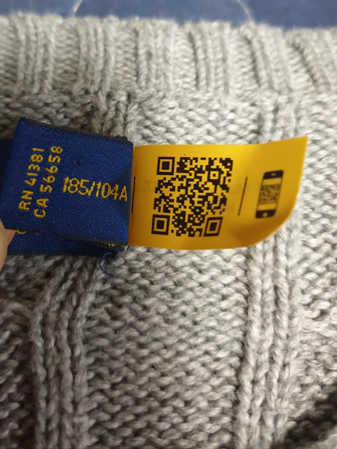 폴로랄프로렌 클래식 케이블 코튼100% 라운드넥 니트 그레이 (XL) 상품이미지5