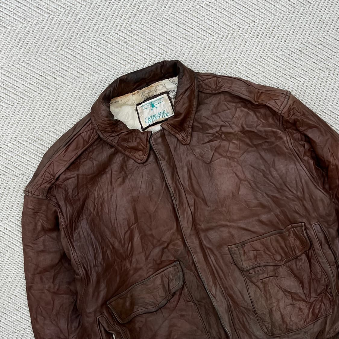 리얼레더 브라운 봄버자켓 r2792 상품이미지3