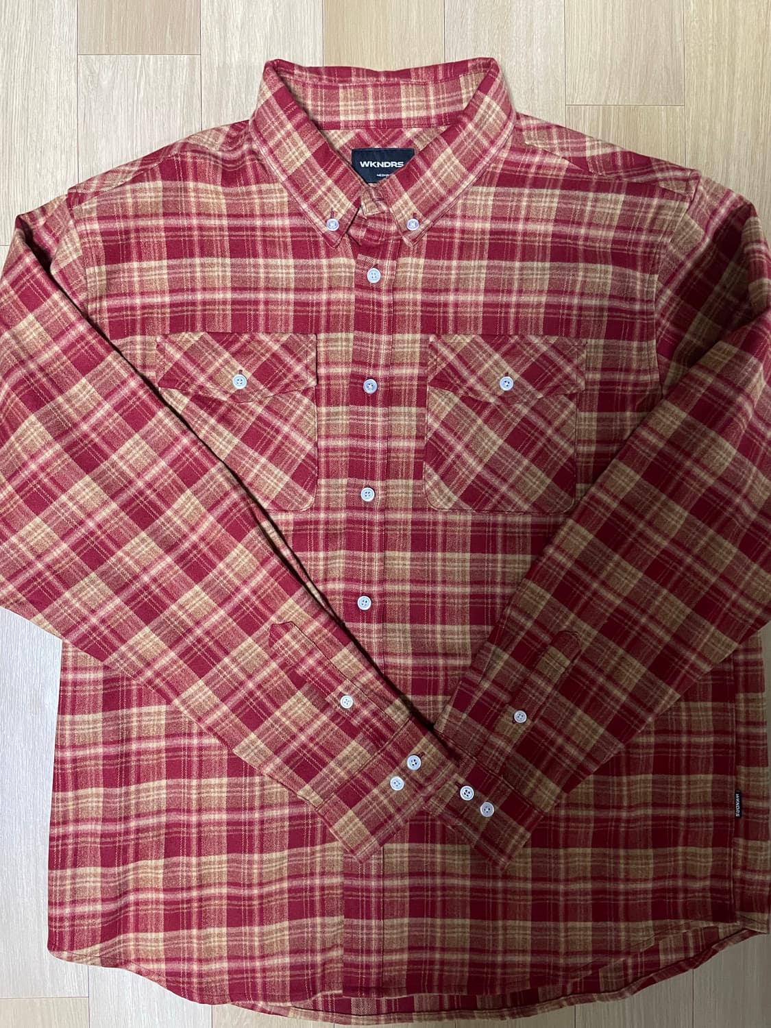 위캔더스 CHECKERED SHIRT (BURGUNDY) M사이즈 상품이미지3