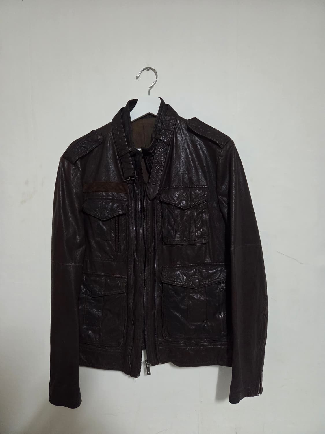 BON 브라운 레더 자켓 남성용 상품이미지1