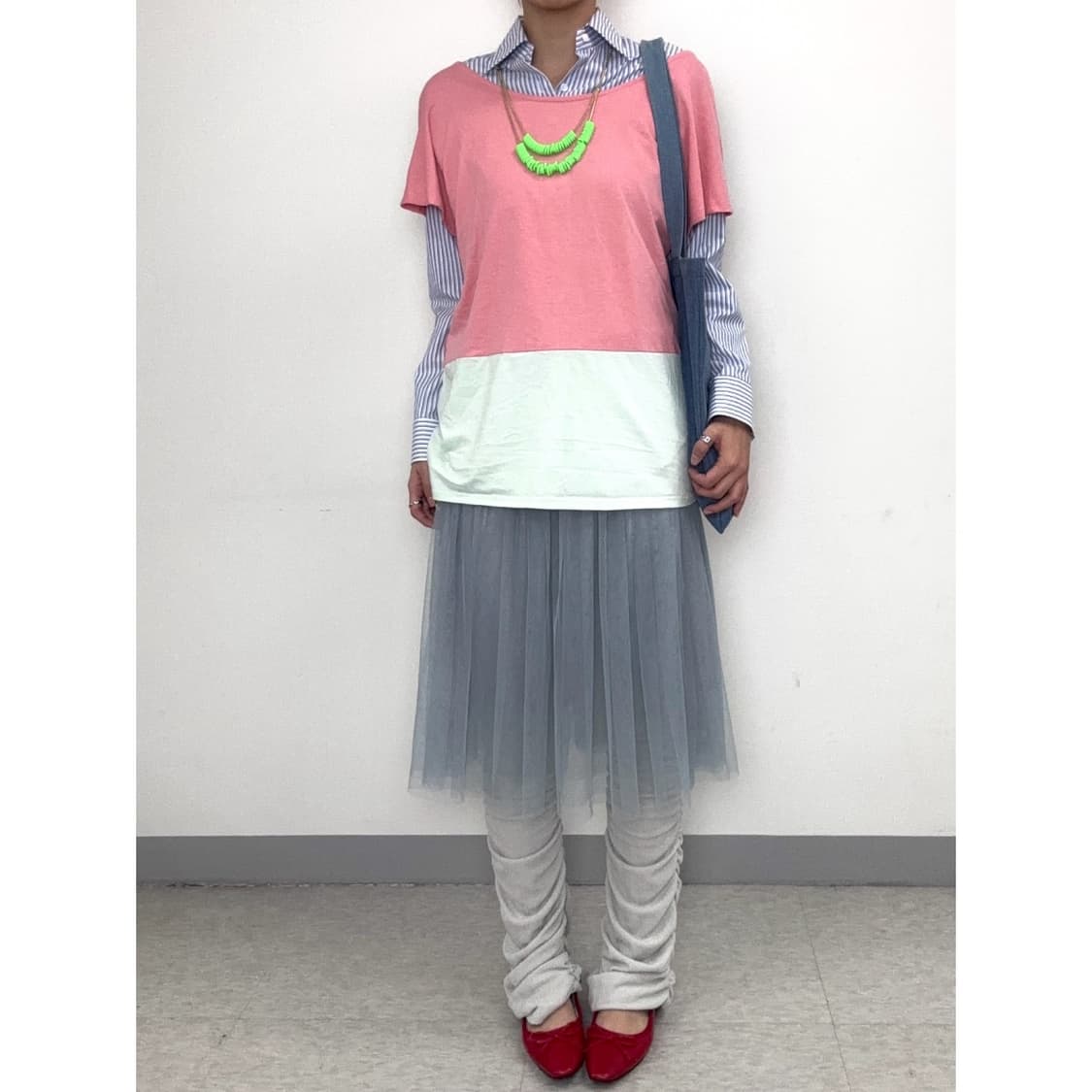 빈티지 블루그레이 샤 스커트 상품이미지1