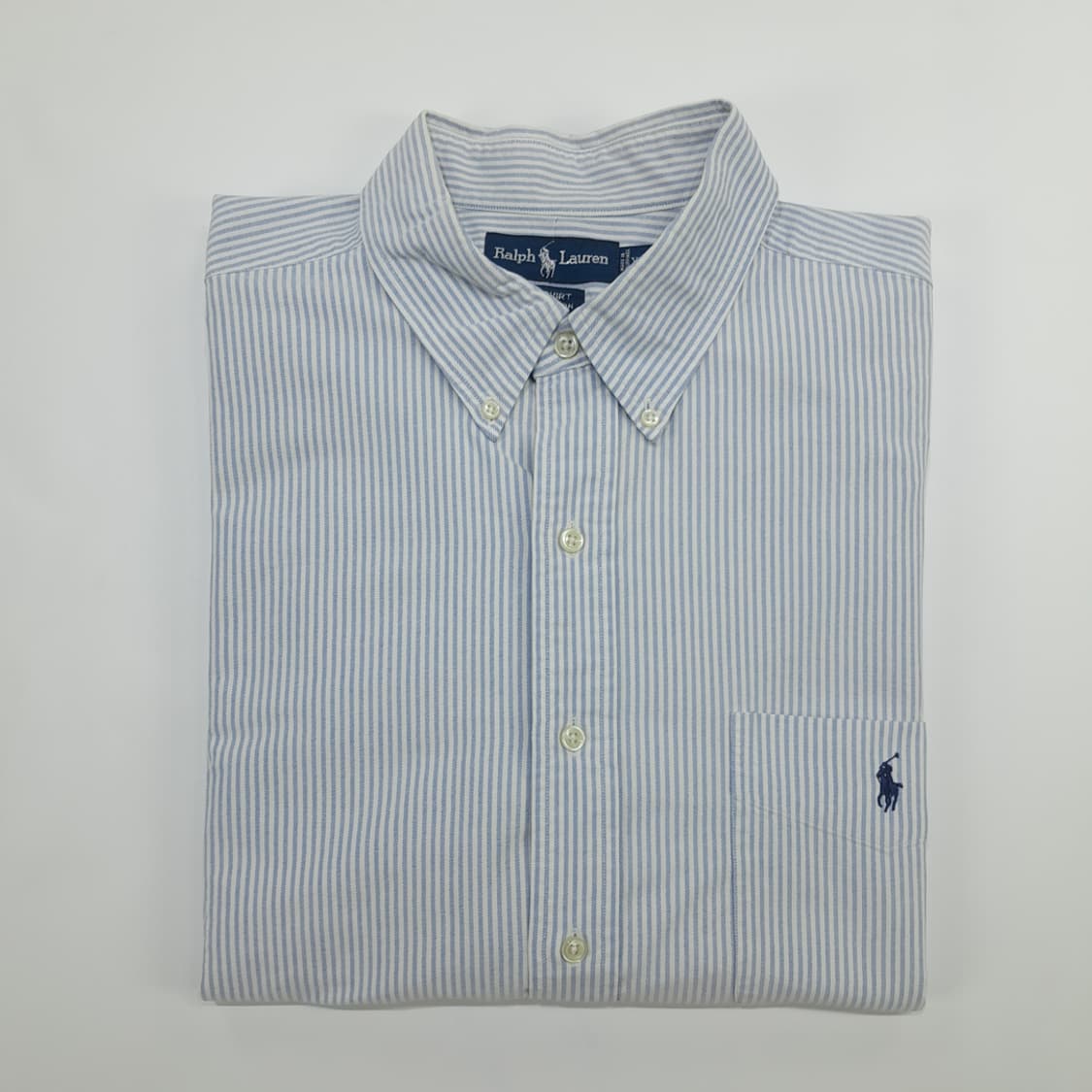 Co742 2XL 폴로 랄프로렌 빅셔츠 클래식블루 스트라이프 긴팔 셔츠 상품이미지8