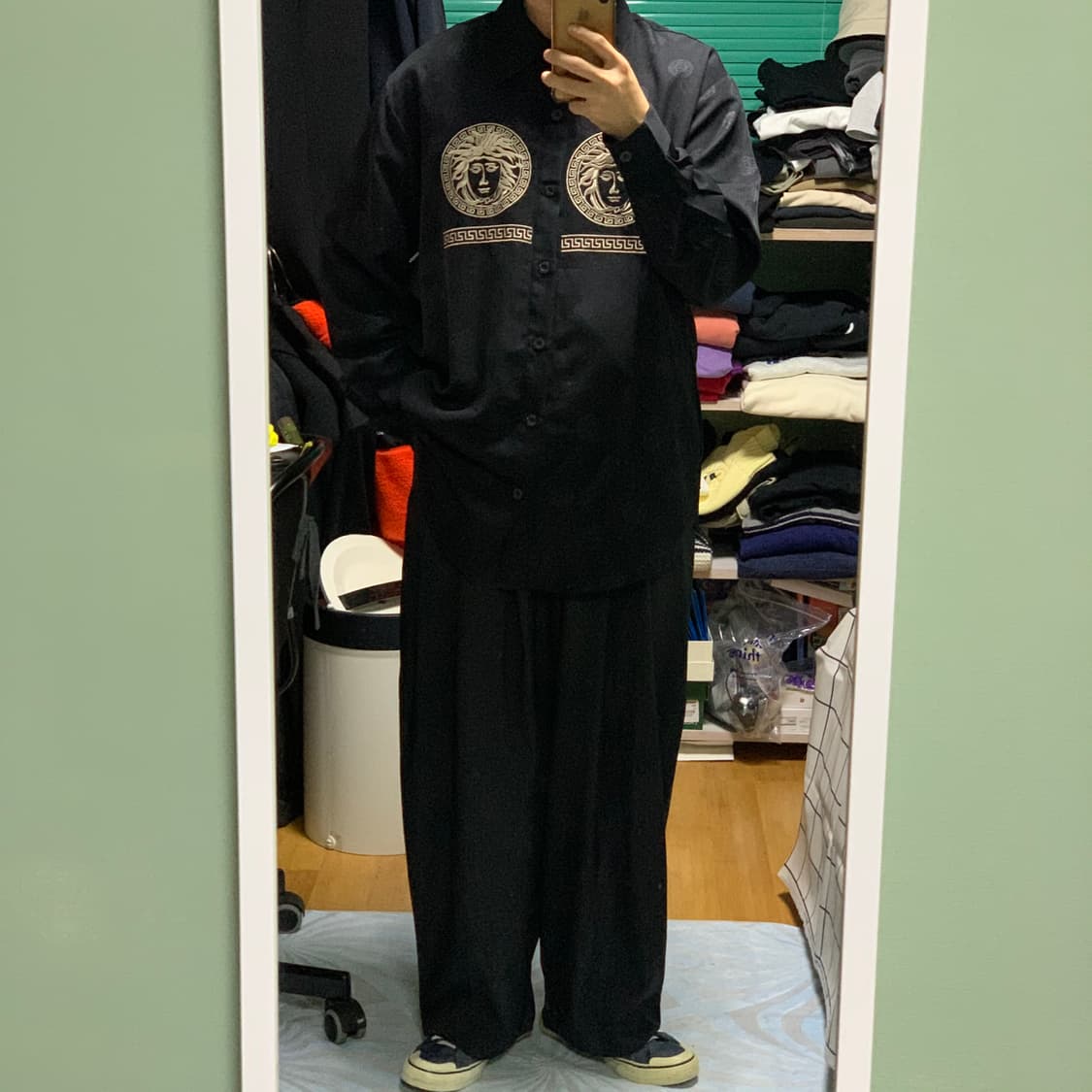 지아니 베르사체 빅로고 블랙 셔츠(정품) 상품이미지3