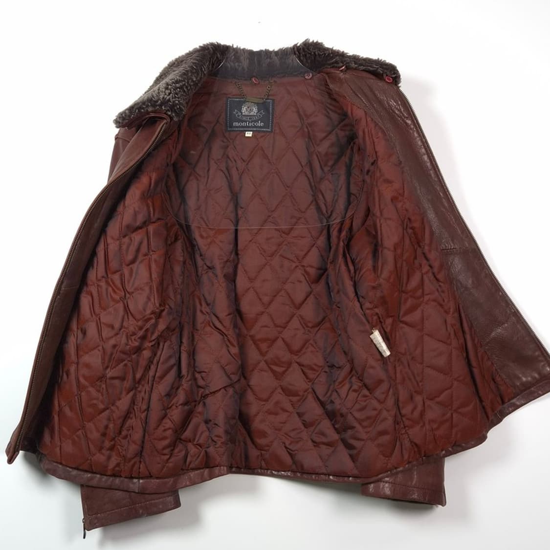 monticole 빈티지 브라운 양가죽 퍼 칼라 무스탕 자켓 53 상품이미지5