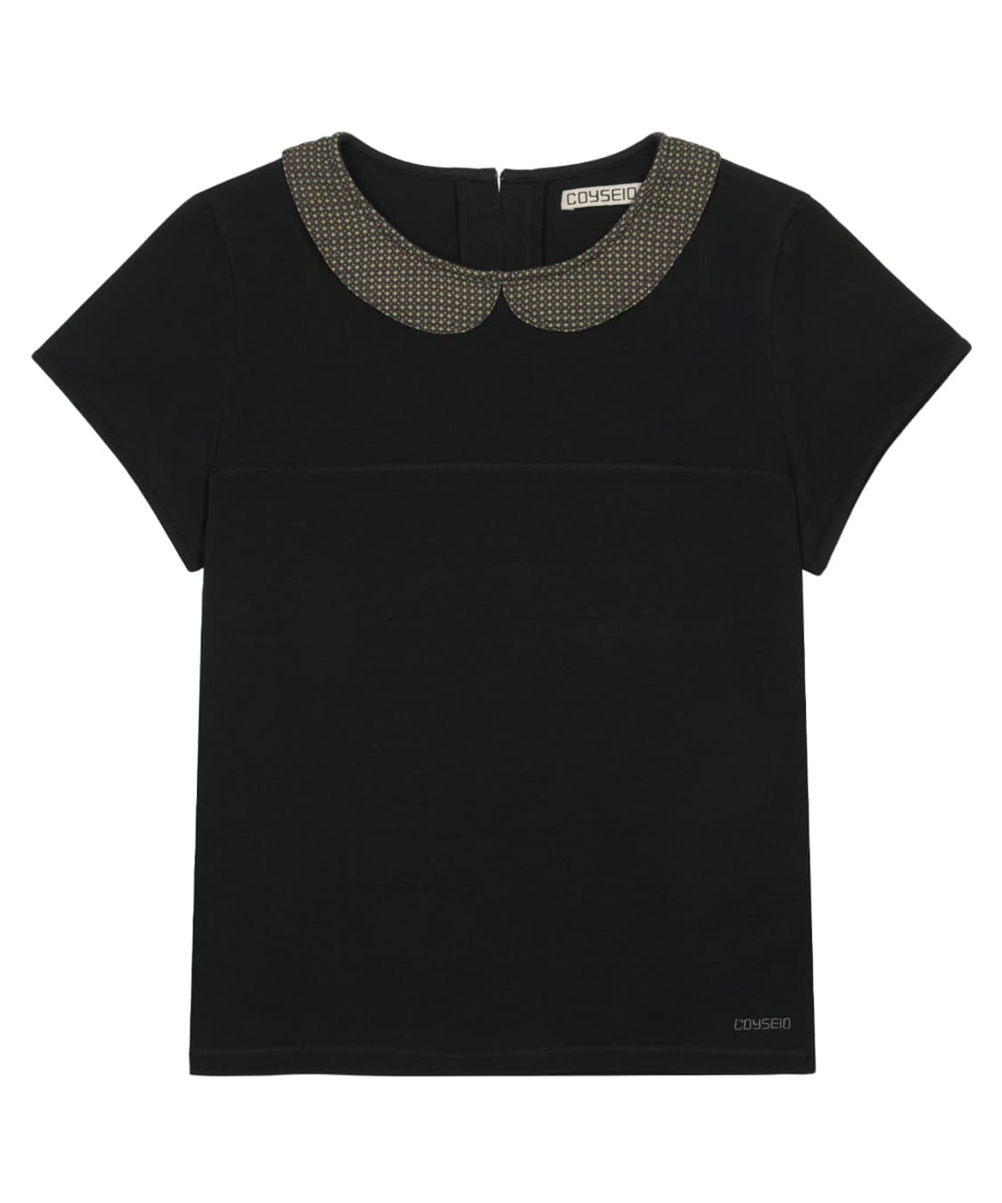 코이세이오 ROUND COLLAR HALF BLOUSE BLACK 상품이미지1