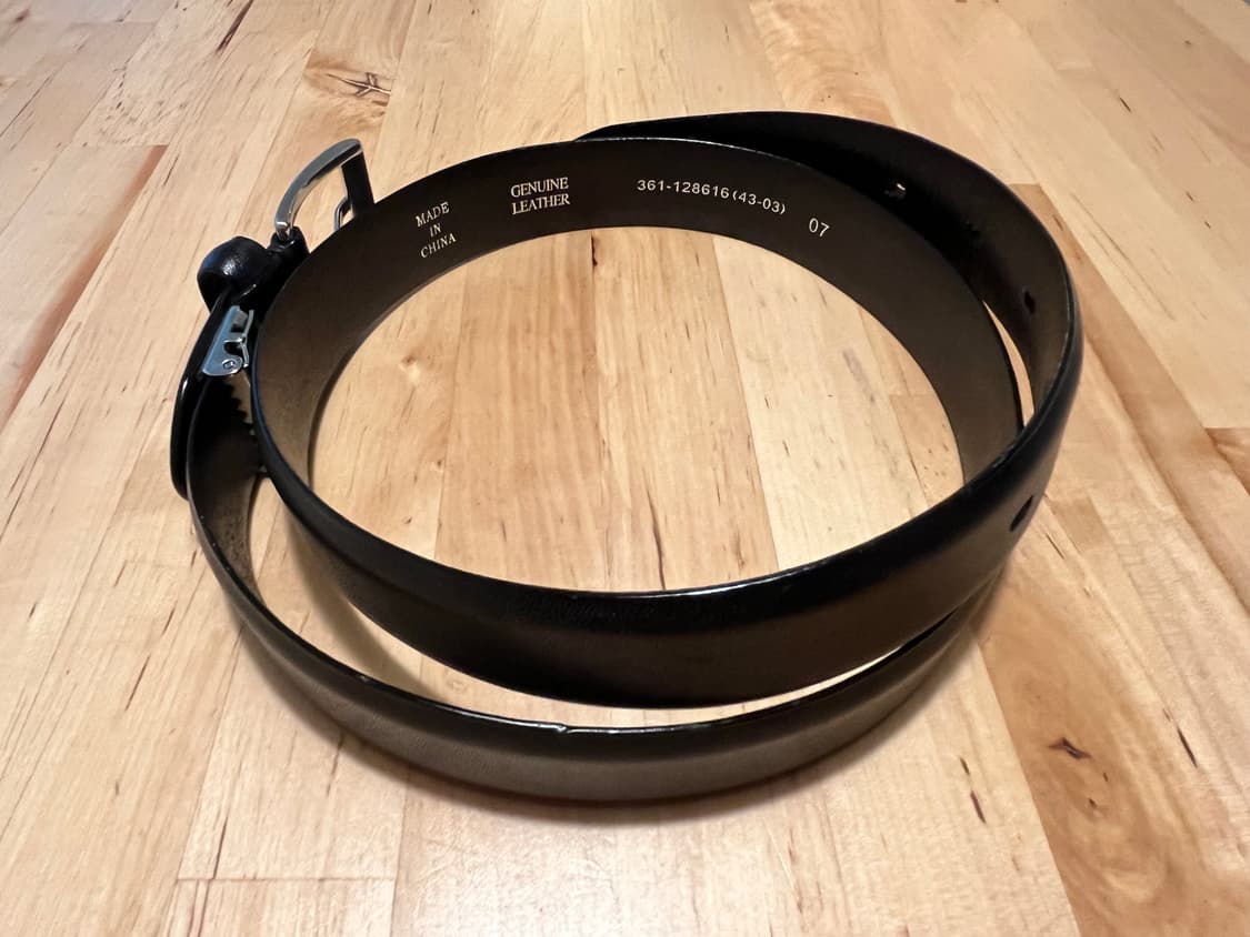 [컨디션 최상] 클래식 블랙 가죽 벨트 - 실버 사각 버클 (정장/슬랙스 상품이미지5