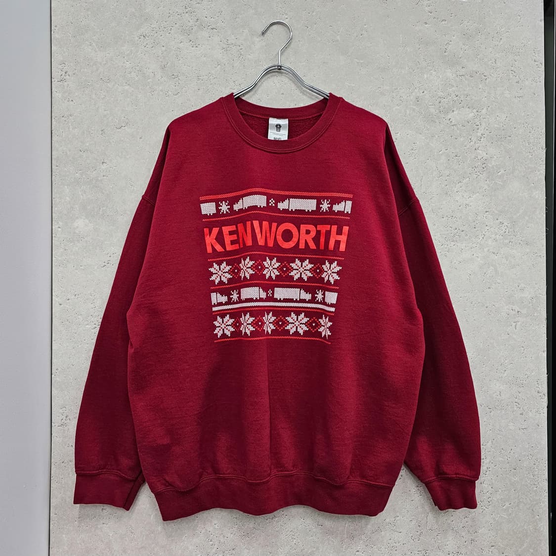 레드 크리스마스 눈꽃 맨투맨 기모 스웻셔츠 상품이미지1