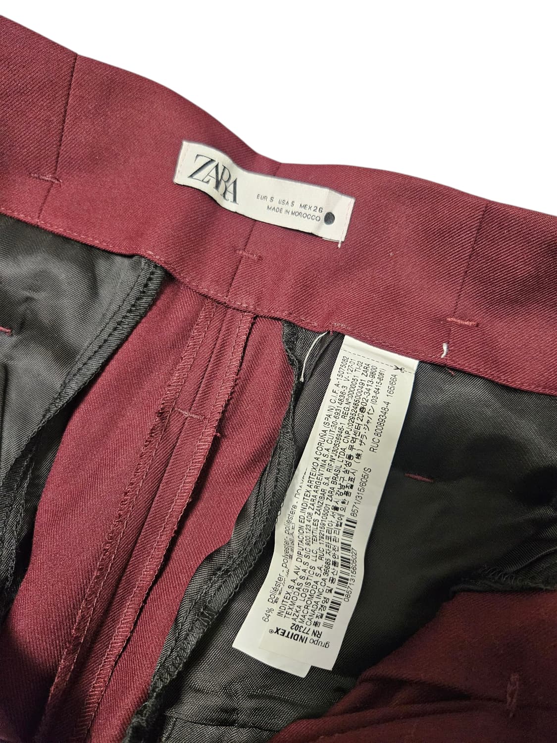 자라 벨티드 투턱 세미와이드 슬랙스 S 새상품 상품이미지3