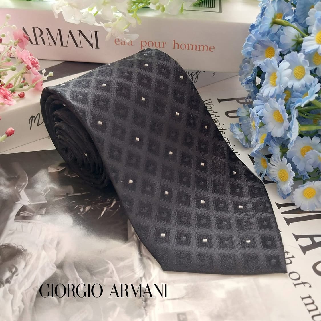 GIORGIO ARMANI 조르지오 아르마니 실크 기하 자카드 넥타이 9 상품이미지1