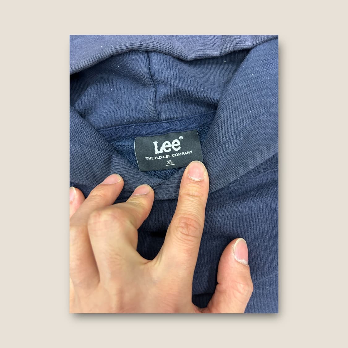 L004 Lee 빅 로고 프린트 네이비 후드티 상품이미지3