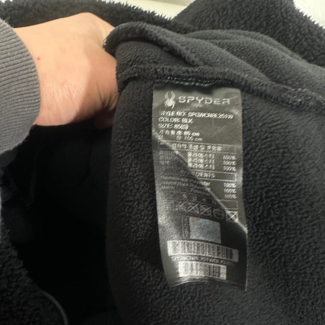 우먼OS 스파이더 블랙 오버핏 밑단스트링 반집업후리스 상품이미지8