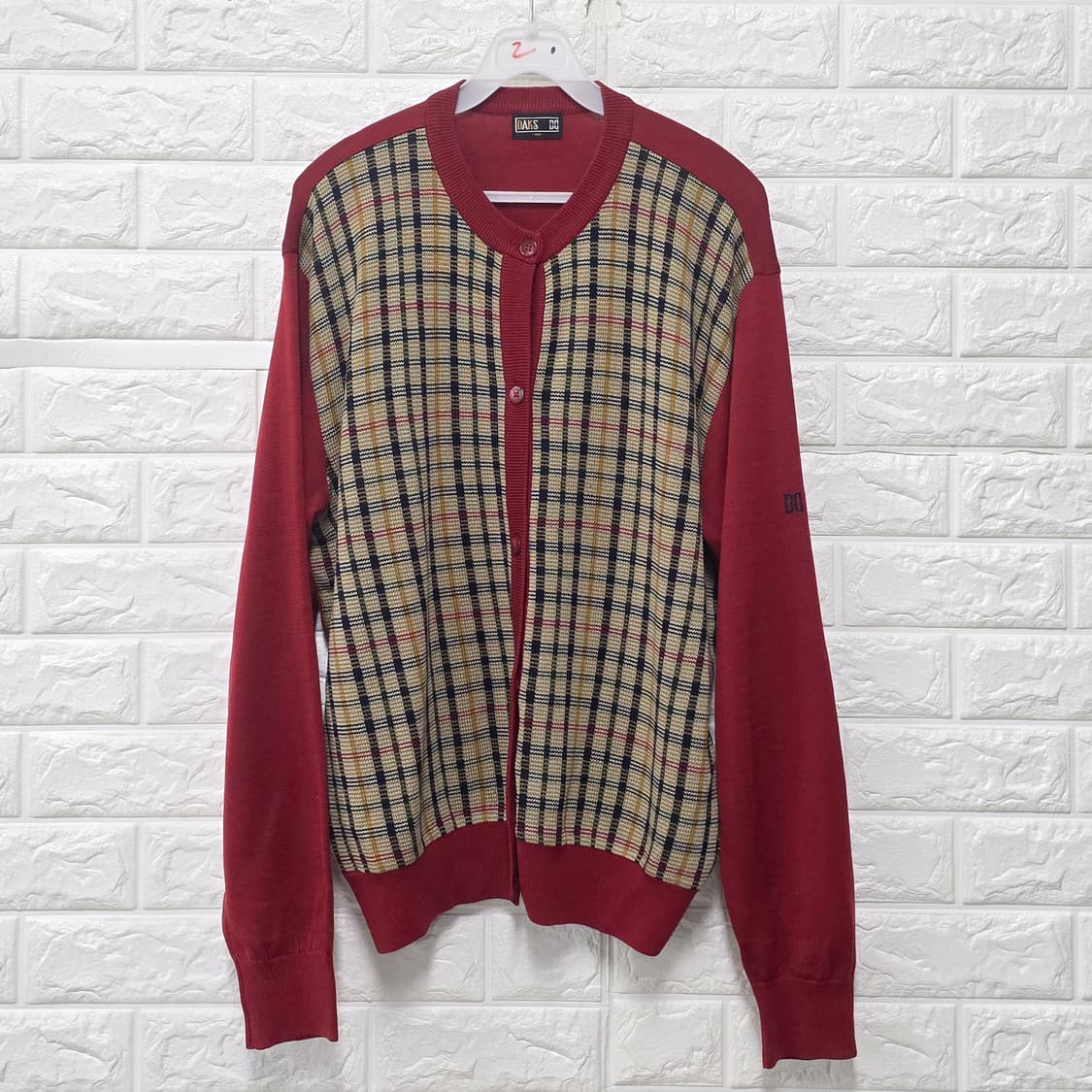 닥스 체크 니트 가디건 100 상품이미지1