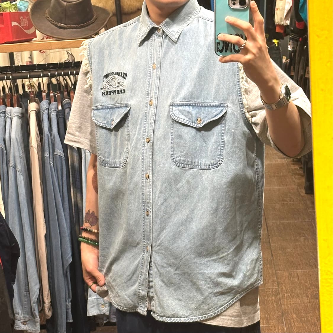 [HI] 빈티지 오렌지카운티 바이커베스트 데님 상품이미지4