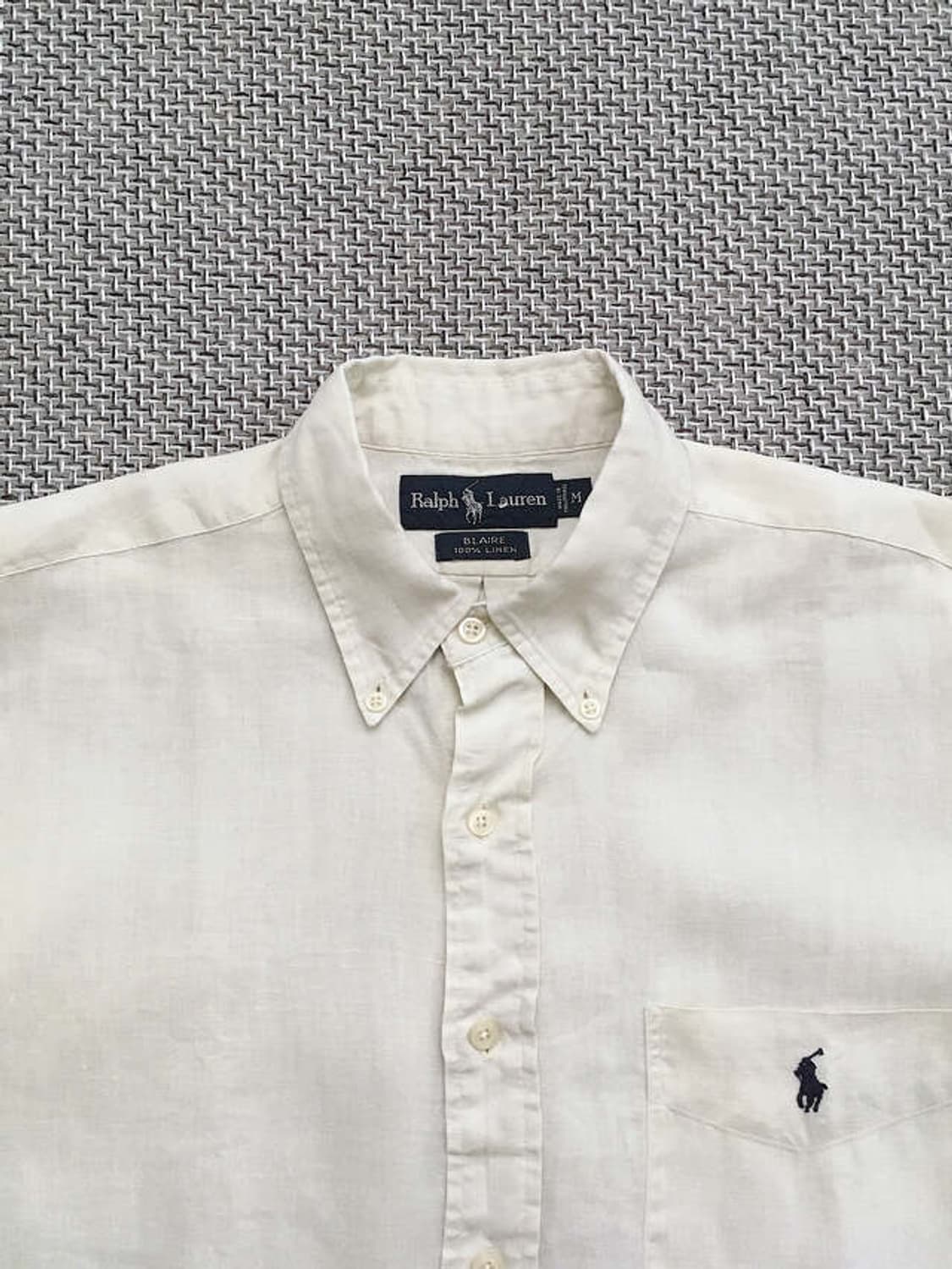 90s Ecru blaire 100% Linen shirts 상품이미지1