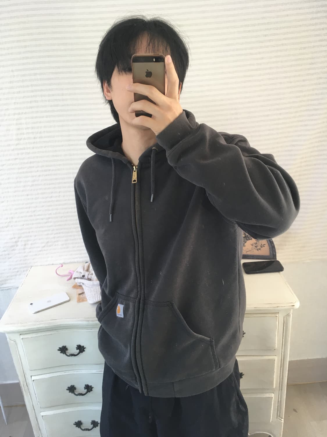  차콜 칼하트 후드 집업 y2k 스트릿 갸루 펑키 일본빈티지701  상품이미지3