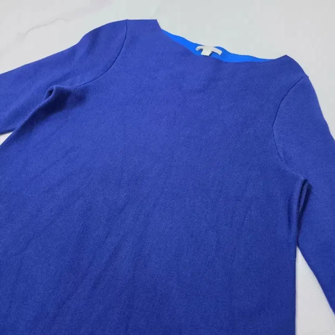 COS 코스 메리노 울 보트넥 니트 블루 55 상품이미지6